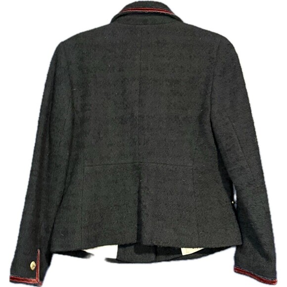 NWT Talbots Petite Womens Wool Blend Blazer Suit Sz 2P Navy Red Gold Preppy - Picture 2 of 4